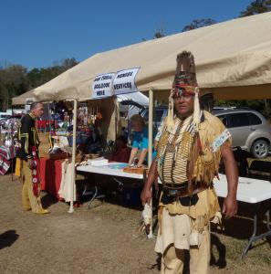 Harold "Buster" Hatcher, Chief of the Waccamaw Indian People, poses for a picture during the group's annual Pauwau held on its tribal grounds in Aynor, S.C. Photograph courtesy of www.americantowns.com. Accessed November 10, 2014.  